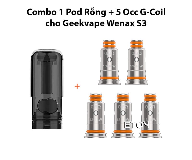 Combo Pod Rỗng và 5 Occ cho Geekvape Wenax S3